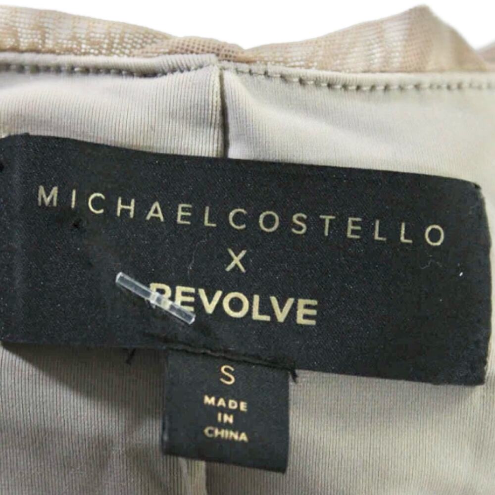 Micheal Costello X Revolve Franky Ruched Nude Bodycon Dress S $168 - Picture 7 of 10